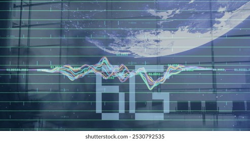 Image of 6g text, globe and financial data processing. Global connections, digital interface, computing and data processing concept digitally generated image. - Powered by Shutterstock