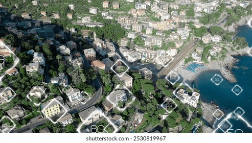 Image of 6g text over cityscape. global business, connections, data processing and technology concept digitally generated image.