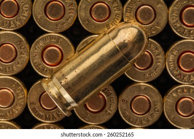 An Image Of 9 Mm Pistol Cartridges