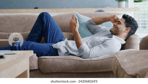 Image of ai data processing over biracial man using smartphone. Global artificial intelligence, digital interface, computing and data processing concept digitally generated image. - Powered by Shutterstock