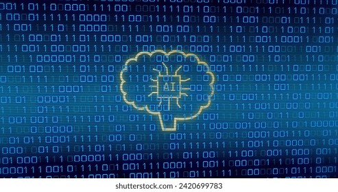 Image of ai data processing over binary coding. Global artificial intelligence, computing, digital interface and data processing concept digitally generated image. - Powered by Shutterstock - Get 15% off with code: PIKWIZARD15