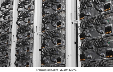Image of an AI Supercomputing Facility with High-Performance GPUs and Server Rack Systems