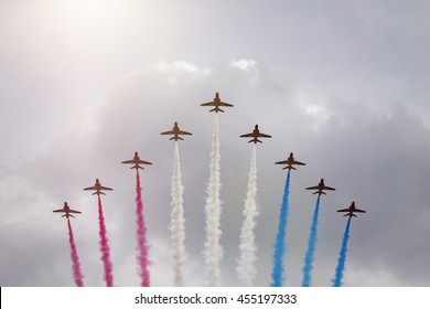 An image of an air show at London in June