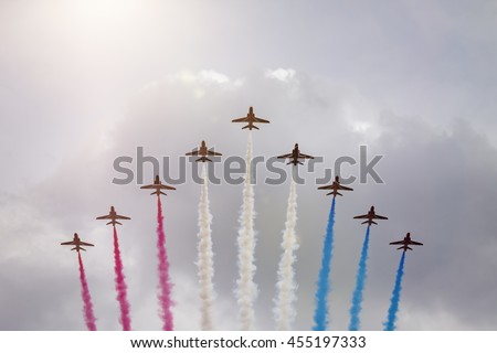 An image of an air show at London in June