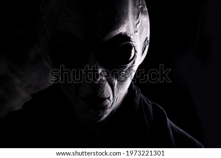 Image of an alien. Grey kind humanoid from an other planet portrait series.
