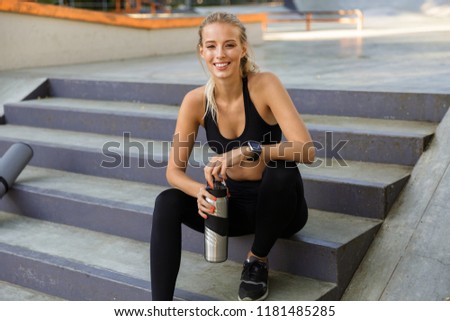 Similar – Image, Stock Photo young girl of athletic appearance