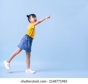 Image of Asian child posing on blue background - Shutterstock ID 2148771983