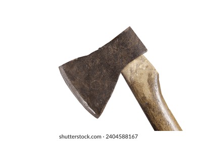 Image of an ax on a white background.