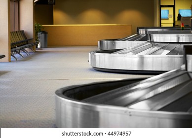 Image Of The Baggage Pick Up Area At An Airport