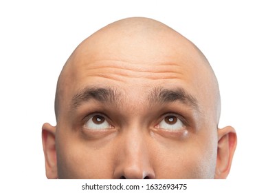 Image Of Bald Man Looking Up, Half Head