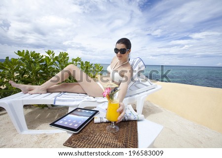 the image of beautiful woman in Boracay resort