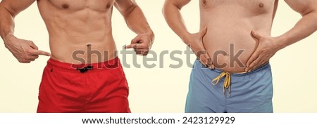 image of before and after body comparison. before and after body comparison isolated on white