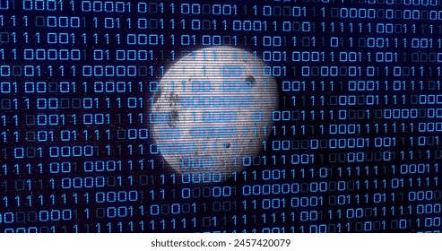 Image of binary code over grey planet. Computers, data processing, astronomy and cosmos concept digitally generated image, - Powered by Shutterstock - Get 15% off with code: PIKWIZARD15
