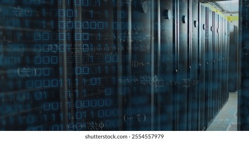 Image of binary coding and data processing over computer servers. Global connections, computing and data processing concept digitally generated image. - Powered by Shutterstock