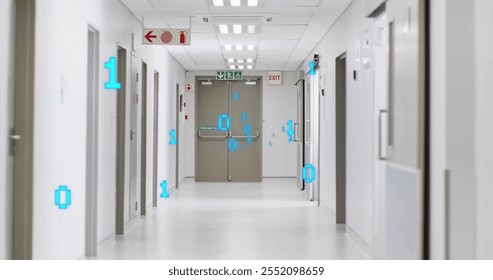 Image of binary coding and digital data processing over computer servers. Global connections, computing and data processing concept digitally generated image.
