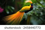 image of the bird of paradise typical of Papua, Indonesia which is famous for the beauty and splendor of its feathers