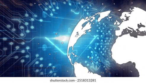 Image of bitcoin icon, data processing over globe. Global cryptocurrency, connections, computing and data processing concept digitally generated image. - Powered by Shutterstock - Get 15% off with code: PIKWIZARD15