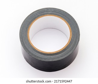 Image Of Black Gum Tape. White Background.