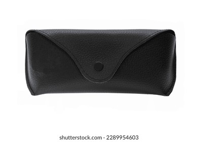 Image of black leather eyeglass case