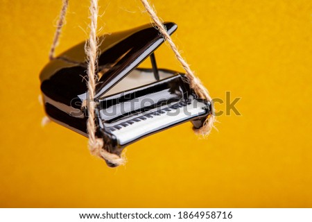 image of black piano rope