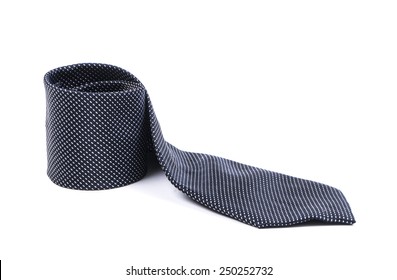 Image Of Black Tie Isolated Close Up.