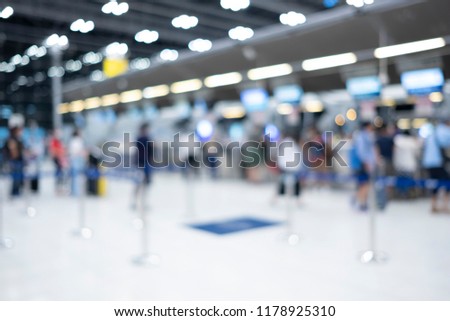 Image of blur Airport check in terminal