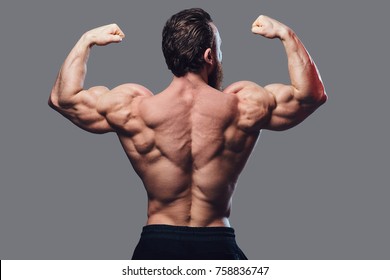 Image of a bodybuilder from a back.