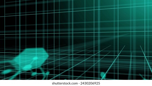 Image of brain, molecular strauctures and layers of data processing over 3d grid on black. Global communication, research, network and data interface concept digitally generated image. - Powered by Shutterstock