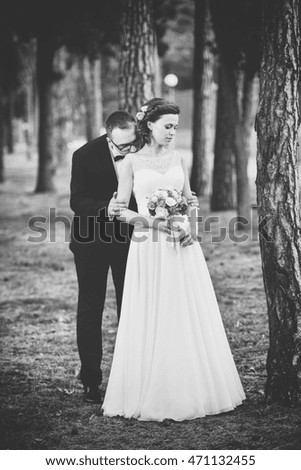 an image of bride and groom on the wedding outdoors
