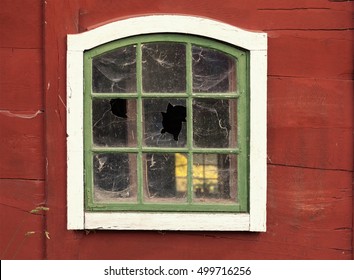 Image of broken stable window. 