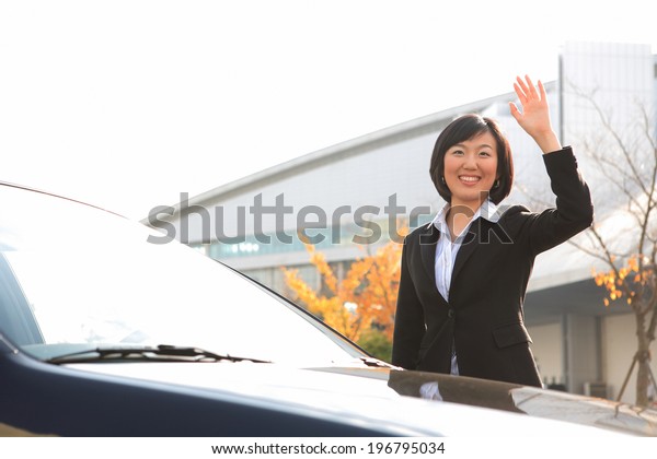 The image of\
business woman in Korea,\
Asia