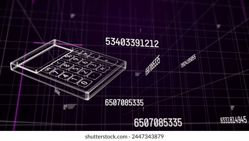 Image of calculator icon over data processing on black background. Education, learning, knowledge, science and digital interface concept digitally generated image. - Powered by Shutterstock