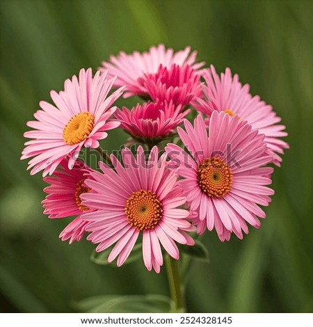 The image is captured with a shallow depth of field, blurring the background and focusing attention on the daisies.