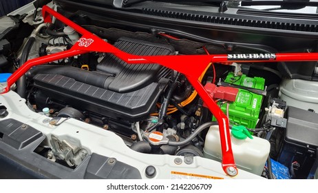 Image Of Car Front Strut Bar For High Perfomance Driving In Surabaya, Indonesia On April 4, 2022