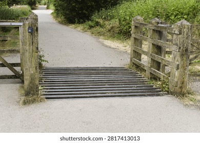 Image of a cattle grid at dovedale stepping stones, United Kingdom.