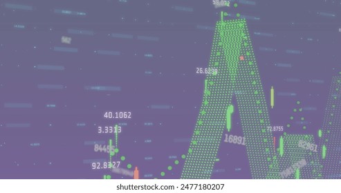 Image of changing numbers with multiple graphs over abstract background. Digitally generated, hologram, illustration, report, growth, digits and business concept.
