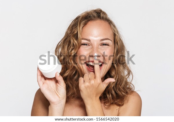 Image Cheerful Halfnaked Woman Making Fun Stock Photo Shutterstock