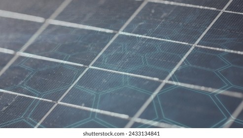 Image of chemical structures over spots and squares. Global medicine and digital interface concept digitally generated image.
