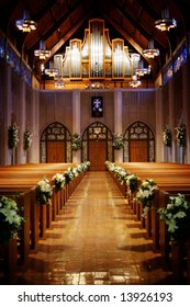 An Image Of A Church Sanctuary Before A Wedding Ceremony