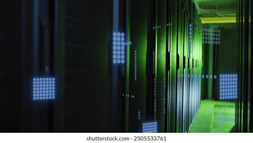Image of circuit board and data processing over computer servers. Global business, connections, computing and data processing concept digitally generated image.