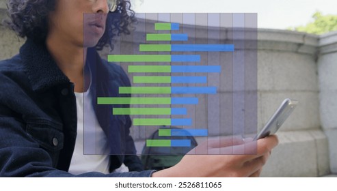 Image of cityscape over biracial businessman using smartphone. Global business digital interface technology and networking concept digitally generated image. - Powered by Shutterstock