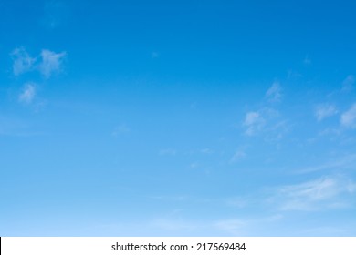 Image Of Clear Blue Sky And White Clouds On Day Time For Background Usage.