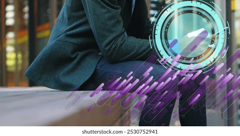 Image of clock moving over biracial businessman using smartphone. global business and digital interface concept digitally generated image. - Powered by Shutterstock