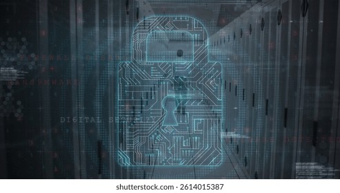 Image of computer files, padlock motherboard, man walking in server room and data processing. online security, cyber crime and digital interface concept digitally generated image. - Powered by Shutterstock - Get 15% off with code: PIKWIZARD15