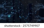 Image of computing data processing over computer servers. Global connections, computing and data processing concept digitally generated image.