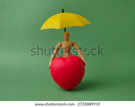 The image is a conceptual representation of protection or safeguarding, often associated with health, love, or insurance.