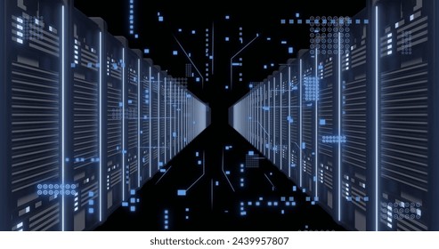 Image of connections and data processing over computer servers. Global finance, business, connections, computing and data processing concept digitally generated image. - Powered by Shutterstock