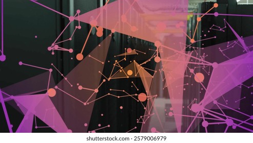 Image of connections and digital data processing over computer servers. Global connections, computing and data processing concept digitally generated image.