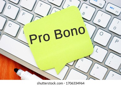 The image contains the inscription Pro Bono on a notebook sheet