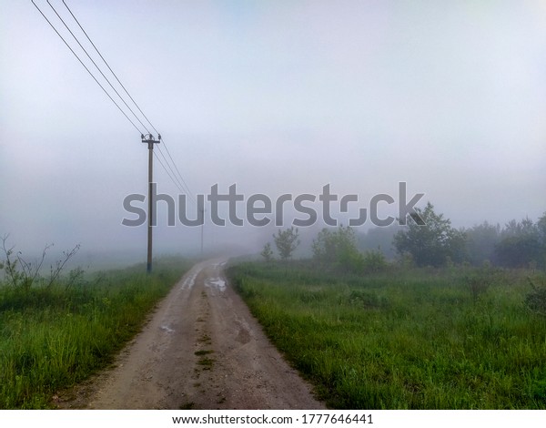 image of a country road
in bad weather